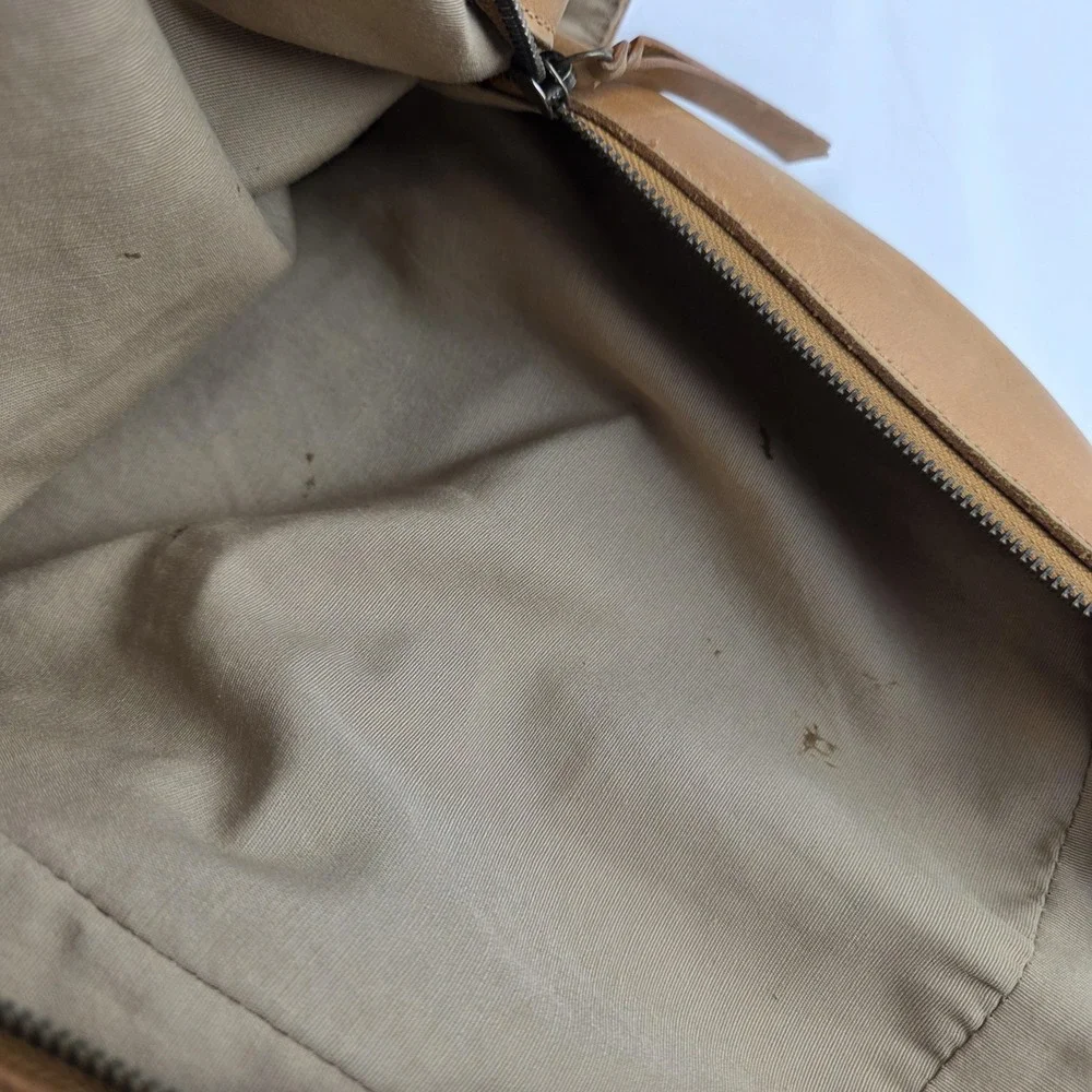 ABLE Backpack Brown 16 Inch Leather Women Laptop Bag Soft Case Travel Daypack